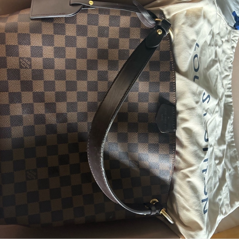 Louis Vuitton Dark Brown Checkered Duffel Bag